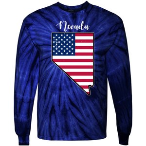 Nevada United States Map Tie-Dye Long Sleeve Shirt