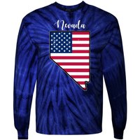 Nevada United States Map Tie-Dye Long Sleeve Shirt