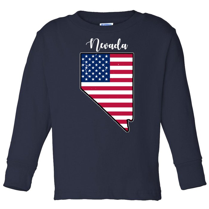 Nevada United States Map Toddler Long Sleeve Shirt