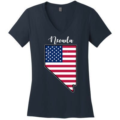 Nevada United States Map Women's V-Neck T-Shirt