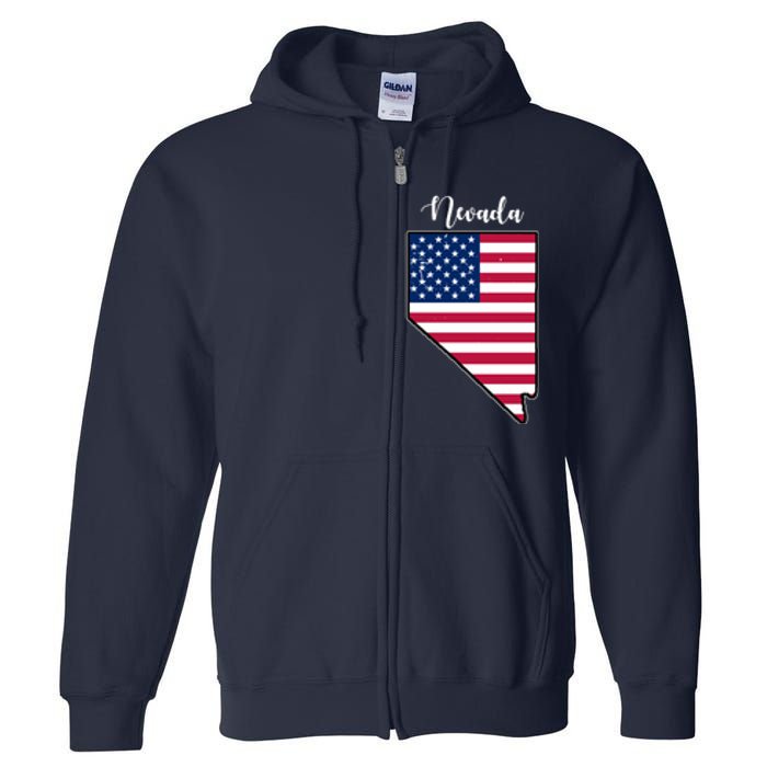 Nevada United States Map Full Zip Hoodie