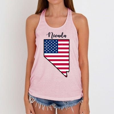 Nevada United States Map Women's Knotted Racerback Tank