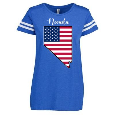 Nevada United States Map Enza Ladies Jersey Football T-Shirt