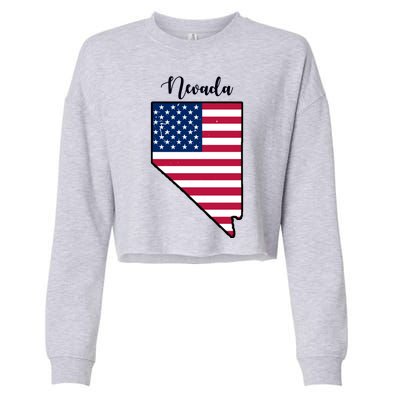 Nevada United States Map Cropped Pullover Crew