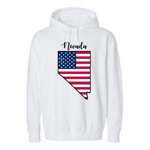 Nevada United States Map Garment-Dyed Fleece Hoodie