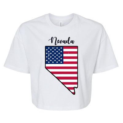 Nevada United States Map Bella+Canvas Jersey Crop Tee