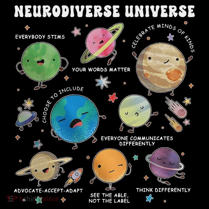 Neurodiverse Universe Space Planet Special Education Teacher T-Shirt