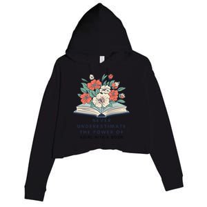 Never Underestimate The Power Of A Girl With A Book Crop Fleece Hoodie