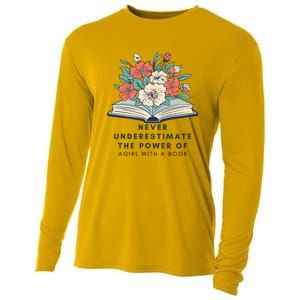 Never Underestimate The Power Of A Girl With A Book Cooling Performance Long Sleeve Crew