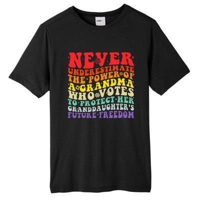 Never Underestimate The Power Of A Grandma Who Votes Groovy Tall Fusion ChromaSoft Performance T-Shirt