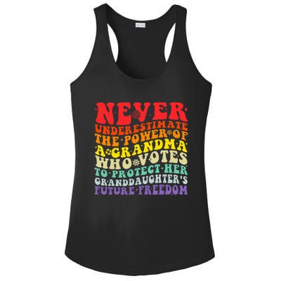 Never Underestimate The Power Of A Grandma Who Votes Groovy Ladies PosiCharge Competitor Racerback Tank