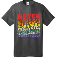 Never Underestimate The Power Of A Grandma Who Votes Groovy T-Shirt