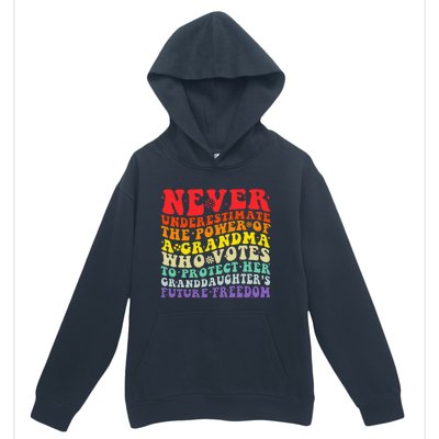 Never Underestimate The Power Of A Grandma Who Votes Groovy Urban Pullover Hoodie