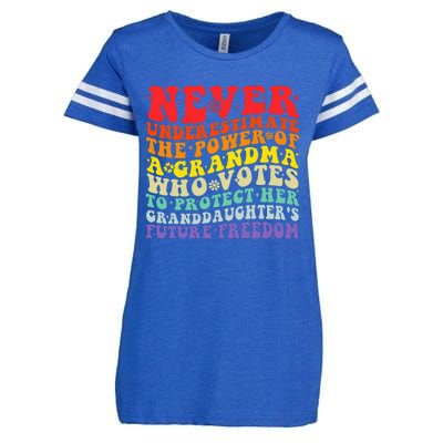 Never Underestimate The Power Of A Grandma Who Votes Groovy Enza Ladies Jersey Football T-Shirt