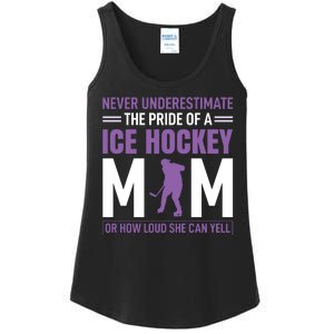 Never Underestimate The Pride Of Ice Hockey Mom Ladies Essential Tank