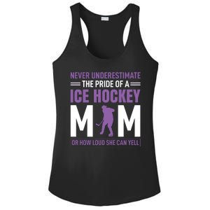 Never Underestimate The Pride Of Ice Hockey Mom Ladies PosiCharge Competitor Racerback Tank