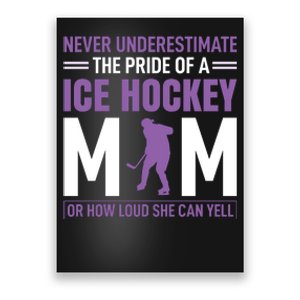 Never Underestimate The Pride Of Ice Hockey Mom Poster