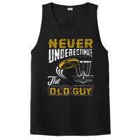 Never Underestimate The Old Guy Funny Disc Golf Frisbee Gift PosiCharge Competitor Tank