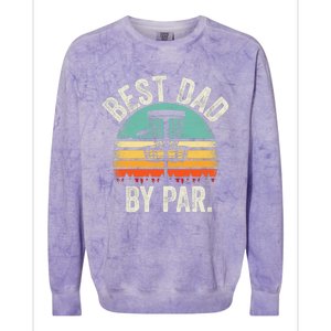 Never Underestimate The Old Guy Funny Disc Golf Dad Frisbee Colorblast Crewneck Sweatshirt