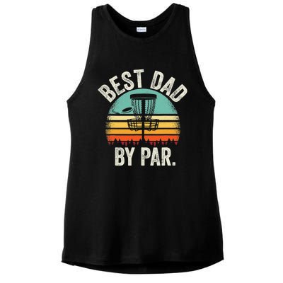 Never Underestimate The Old Guy Funny Disc Golf Dad Frisbee Ladies PosiCharge Tri-Blend Wicking Tank