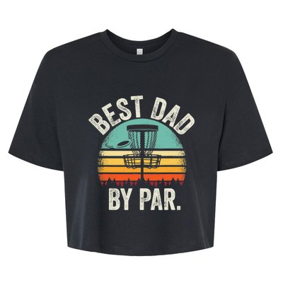 Never Underestimate The Old Guy Funny Disc Golf Dad Frisbee Bella+Canvas Jersey Crop Tee