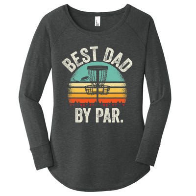 Never Underestimate The Old Guy Funny Disc Golf Dad Frisbee Women's Perfect Tri Tunic Long Sleeve Shirt