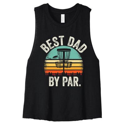 Never Underestimate The Old Guy Funny Disc Golf Dad Frisbee Women's Racerback Cropped Tank