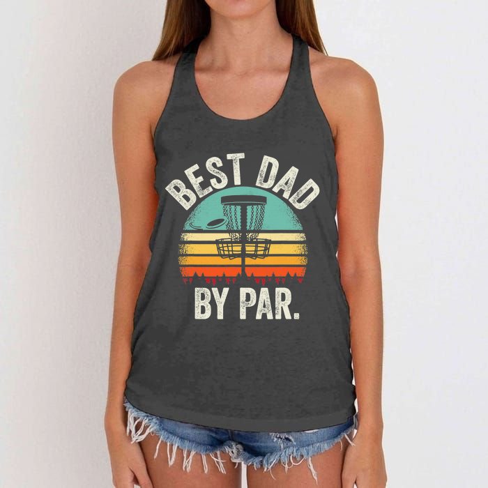 Never Underestimate The Old Guy Funny Disc Golf Dad Frisbee Women's Knotted Racerback Tank