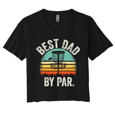 Never Underestimate The Old Guy Funny Disc Golf Dad Frisbee Women's Crop Top Tee