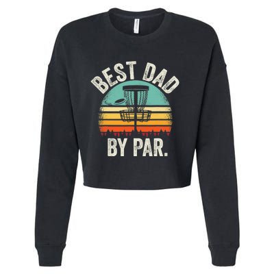 Never Underestimate The Old Guy Funny Disc Golf Dad Frisbee Cropped Pullover Crew