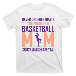 Never Underestimate The Pride Of A Basketball Mom T-Shirt