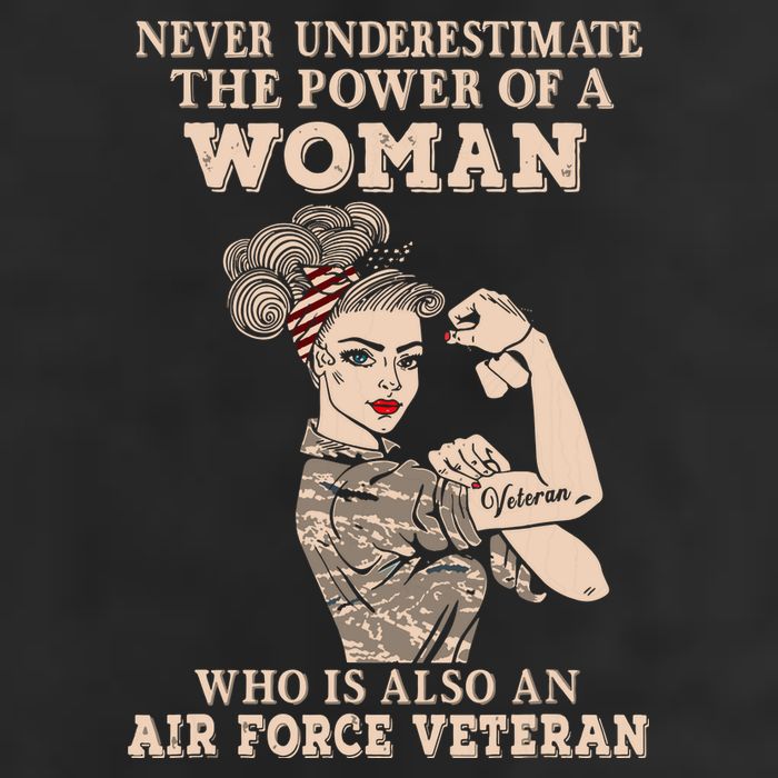 Never Underestimate The Power Of A Woman Air Force Veteran Cool Comfort Performance Bucket Hat