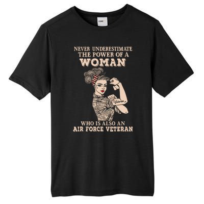 Never Underestimate The Power Of A Woman Air Force Veteran Tall Fusion ChromaSoft Performance T-Shirt