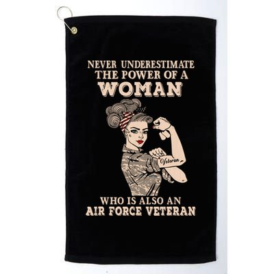 Never Underestimate The Power Of A Woman Air Force Veteran Golf Towel