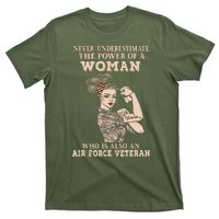 Never Underestimate The Power Of A Woman Air Force Veteran T-Shirt