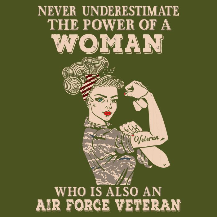 Never Underestimate The Power Of A Woman Air Force Veteran Sustainable Bucket Hat