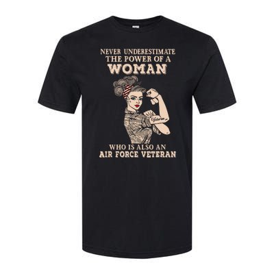 Never Underestimate The Power Of A Woman Air Force Veteran Softstyle® CVC T-Shirt