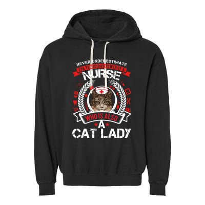 Never Underestimate The Tenacious Power Of A Nurse Gift Garment-Dyed Fleece Hoodie