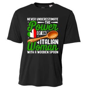 Never Underestimate The Power Of An Italian Woman Cooling Performance Crew T-Shirt