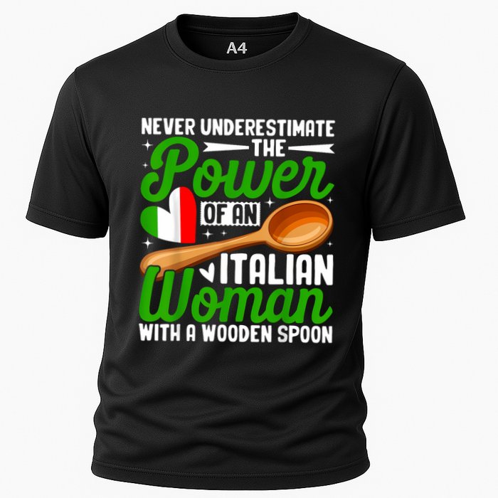 Never Underestimate The Power Of An Italian Woman Cooling Performance Crew T-Shirt