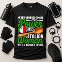 Never Underestimate The Power Of An Italian Woman Cooling Performance Crew T-Shirt