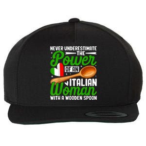 Never Underestimate The Power Of An Italian Woman Wool Snapback Cap