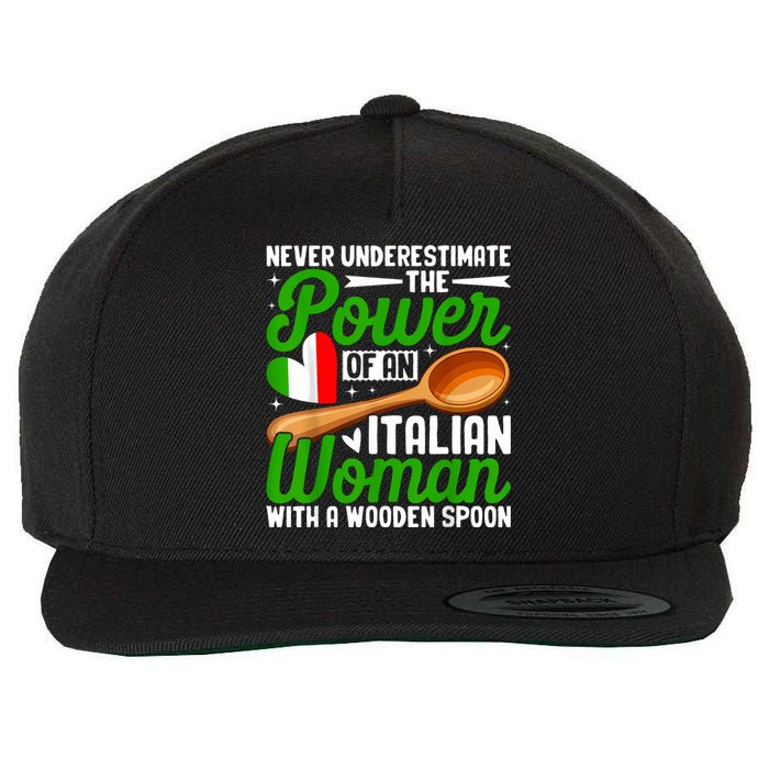 Never Underestimate The Power Of An Italian Woman Wool Snapback Cap