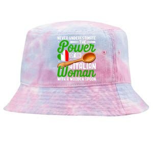 Never Underestimate The Power Of An Italian Woman Tie-Dyed Bucket Hat