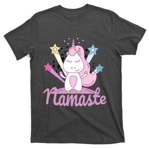 Namaste Unicorn Tee For Kids Girls Yoga T-Shirt