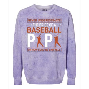 Never Underestimate The Pride Of A Baseball Papa Colorblast Crewneck Sweatshirt