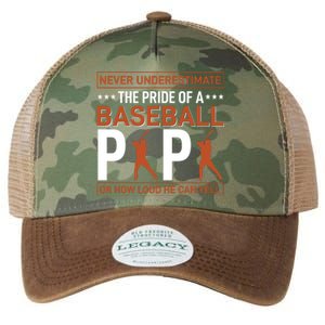 Never Underestimate The Pride Of A Baseball Papa Legacy Tie Dye Trucker Hat