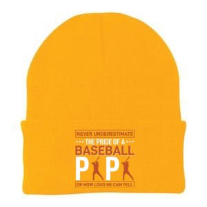 Never Underestimate The Pride Of A Baseball Papa Knit Cap Winter Beanie