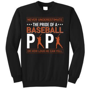 Never Underestimate The Pride Of A Baseball Papa Sweatshirt