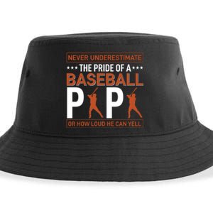 Never Underestimate The Pride Of A Baseball Papa Sustainable Bucket Hat